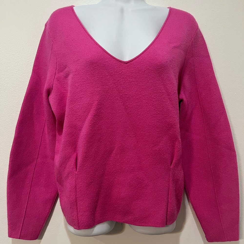 Maeve by Anthropologie Fuchsia V-Neck Sweater